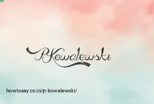 P Kowalewski