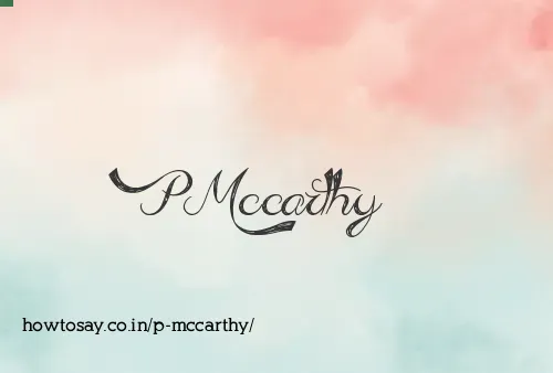 P Mccarthy