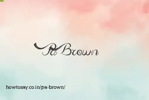 Pa Brown