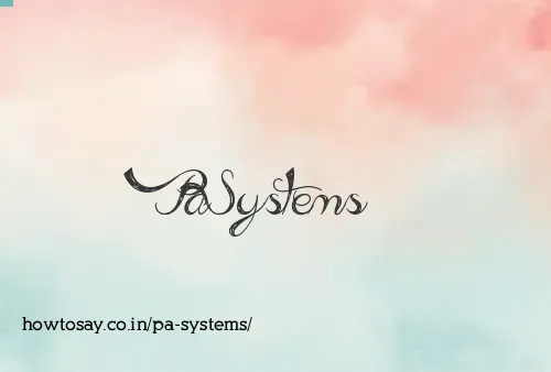 Pa Systems