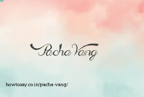 Pacha Vang
