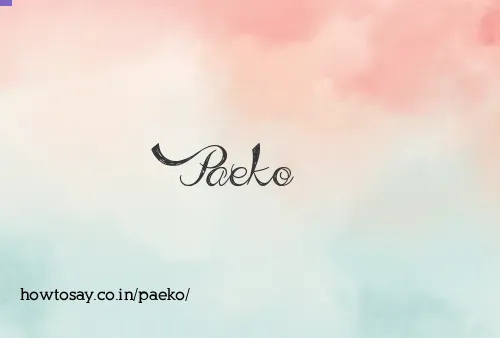 Paeko