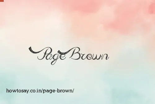 Page Brown