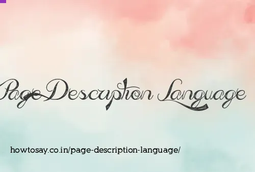 Page Description Language