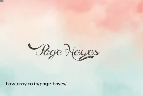 Page Hayes