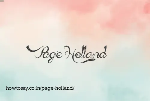 Page Holland