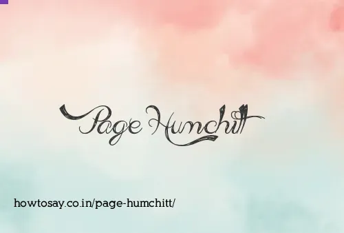 Page Humchitt