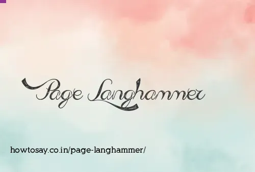Page Langhammer