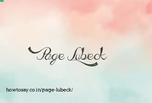 Page Lubeck