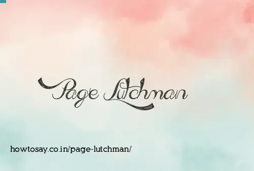 Page Lutchman