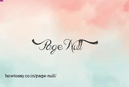 Page Null