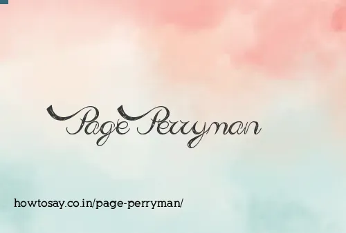 Page Perryman