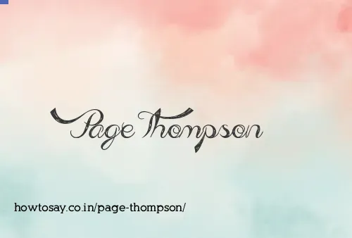 Page Thompson
