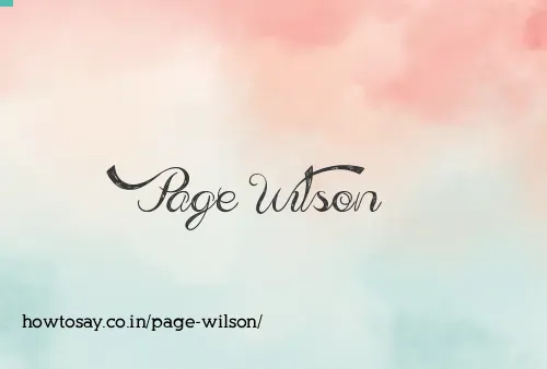 Page Wilson