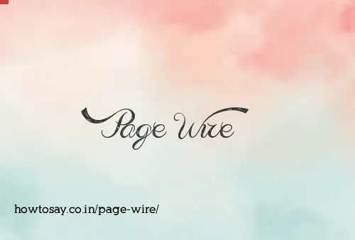 Page Wire