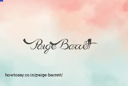 Paige Barrett