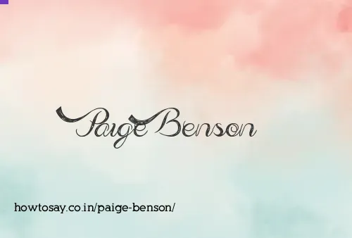 Paige Benson