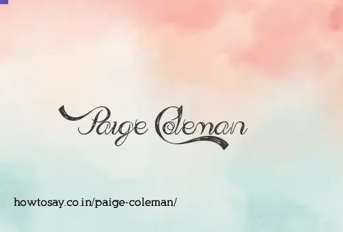 Paige Coleman