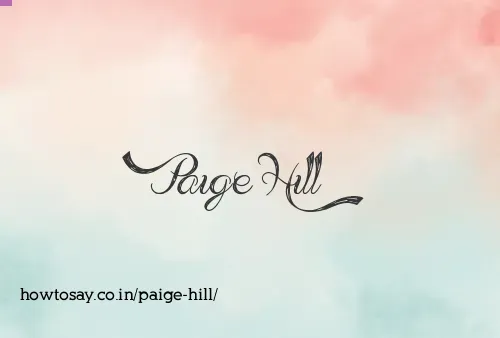 Paige Hill