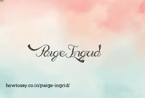 Paige Ingrid