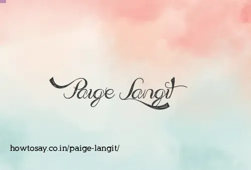Paige Langit