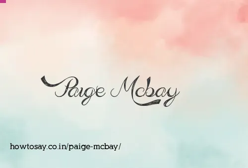 Paige Mcbay