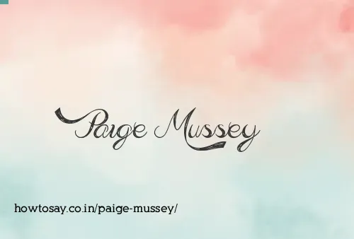 Paige Mussey