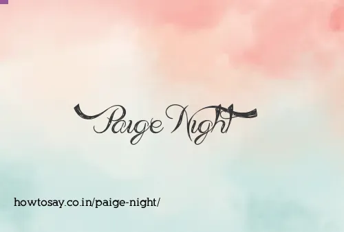 Paige Night