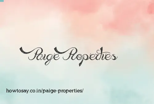 Paige Properties
