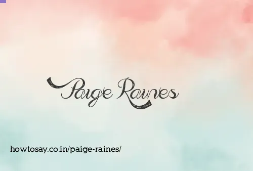Paige Raines