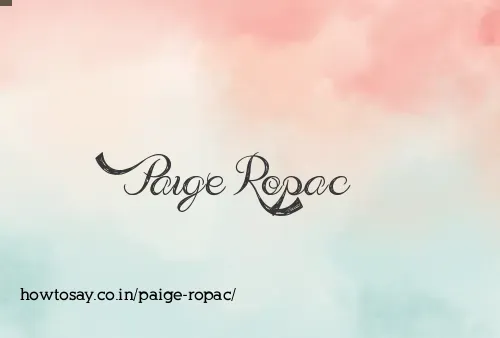 Paige Ropac