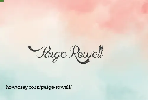 Paige Rowell