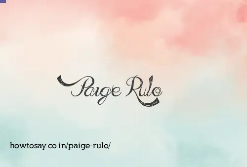 Paige Rulo
