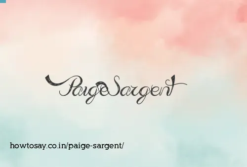 Paige Sargent
