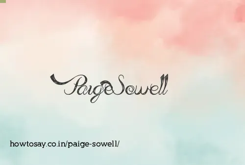 Paige Sowell