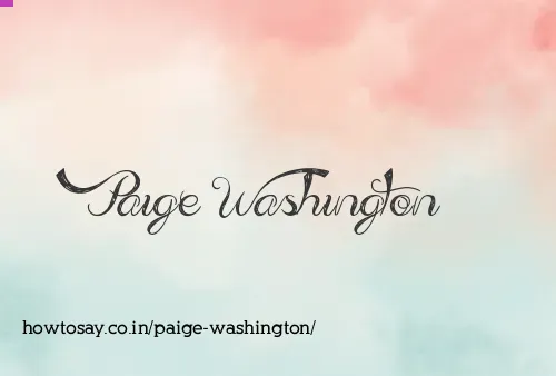 Paige Washington