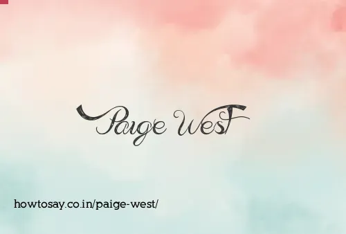 Paige West