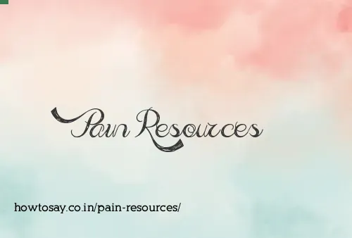 Pain Resources