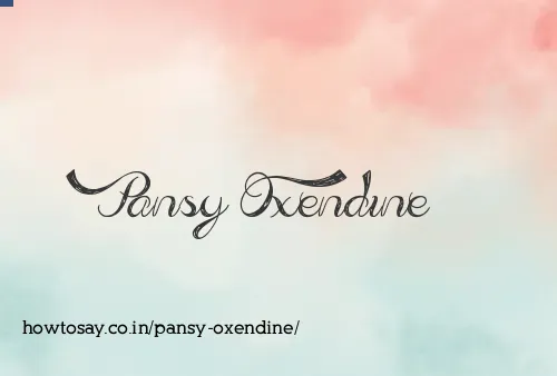 Pansy Oxendine