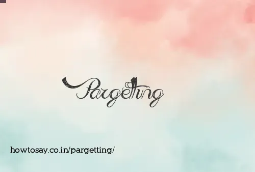Pargetting