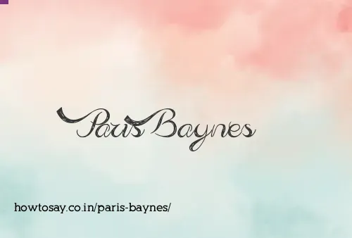 Paris Baynes