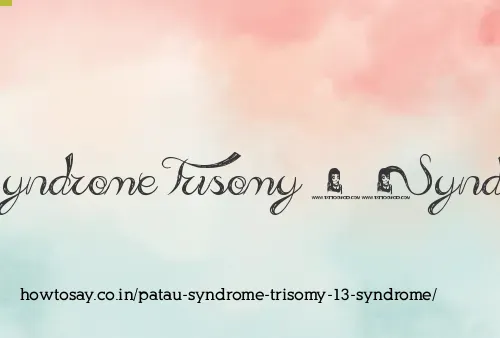 Patau Syndrome Trisomy 13 Syndrome