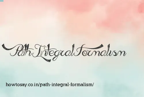 Path Integral Formalism