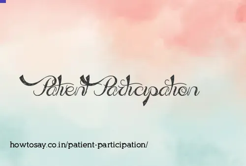 Patient Participation