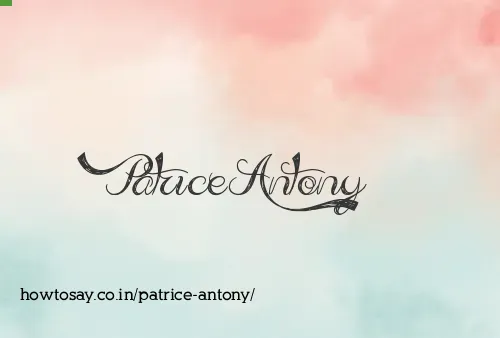 Patrice Antony