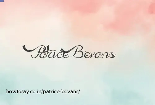 Patrice Bevans