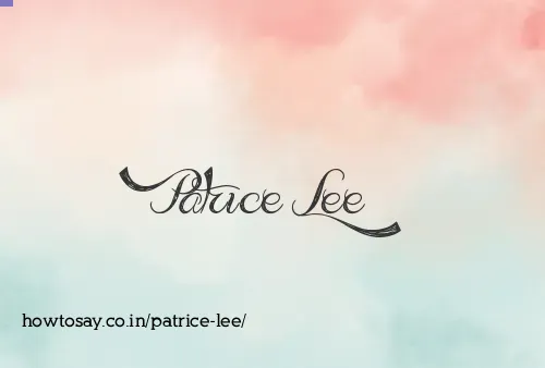 Patrice Lee