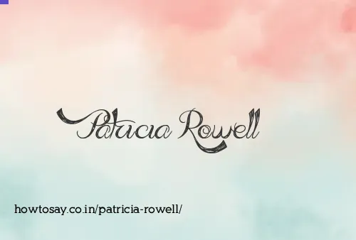 Patricia Rowell
