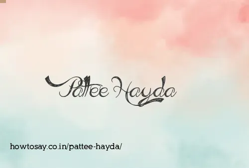 Pattee Hayda