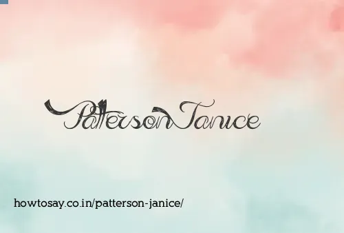 Patterson Janice